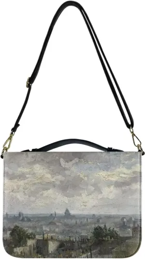 Claude Monet Bible Cover Bible Case for Women PU Bible Bag with Shoulder Strap Monet Oil Painting Design Book Cover