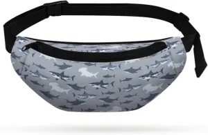 Cozeyat Grey Shark Kids Fanny Pack Fanny Pack Ages 4-6 6-8 8-12 Small Kids Belt Bag Toddler Fanny Pack Gift Boys Crossbody Sling Purse Teens Cute Stuff Pouch Bum Bag
