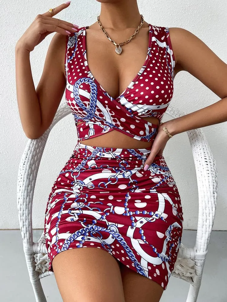 DressBetty - Sexy Sleeveless Deep V Cutout Party Mini Dress