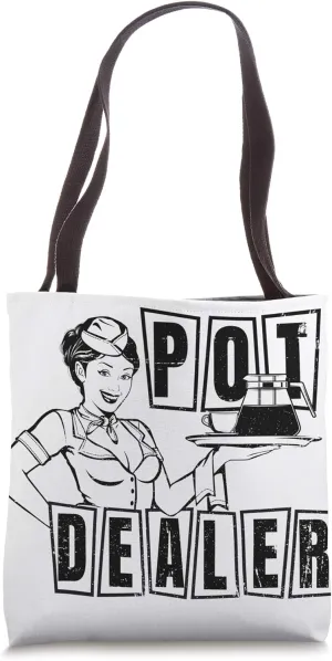 Funny Diner Waitress Retro Server Coffee Pot Dealer Tote Bag