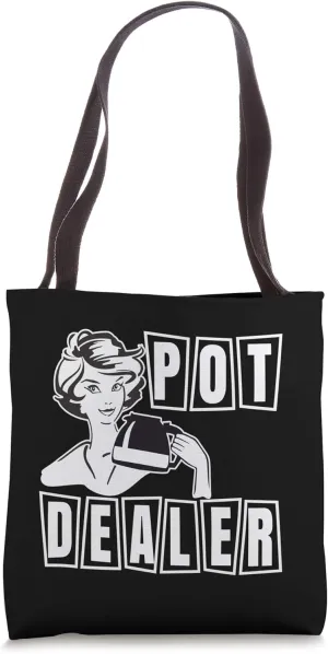 Funny Diner Waitress Retro Server Coffee Pot Dealer Tote Bag