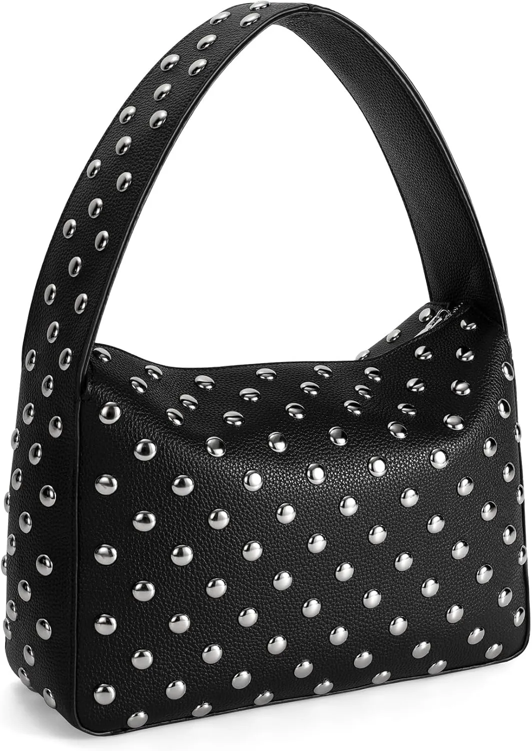 JASGOOD Studded Purse Black Shoulder Bag Vegan Leather Designer Punk Handbags
