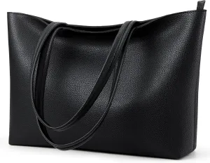 KALIDI Tote Bag Zipper Shoulder Bag Faux Leather Purses Satchel for Women Large Casual Handbag Work Dating College