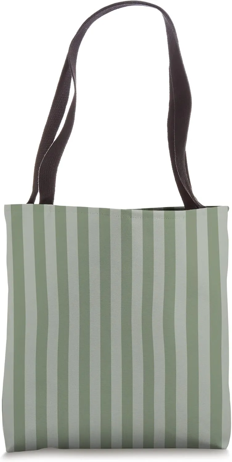 Large Camouflage Green Cabana Tent Stripe Tote Bag
