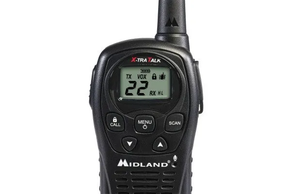 Midland® Up to 24 Mile, GMRS Two-Way Radios With Batteries, Charger, and AC Adapter