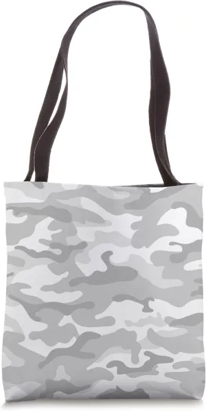 Monochrome Gray Camouflage Aesthetic Seamless Tote Bag