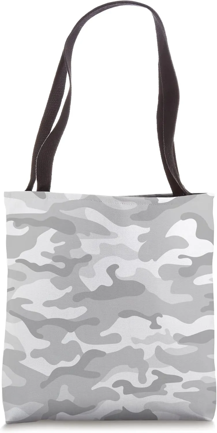 Monochrome Gray Camouflage Aesthetic Seamless Tote Bag