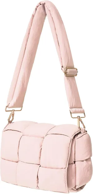 NAARIIAN Shoulder bags for women, Light-weight small puffer purses waterproof, hand-woven puffy bag crossbody handbag