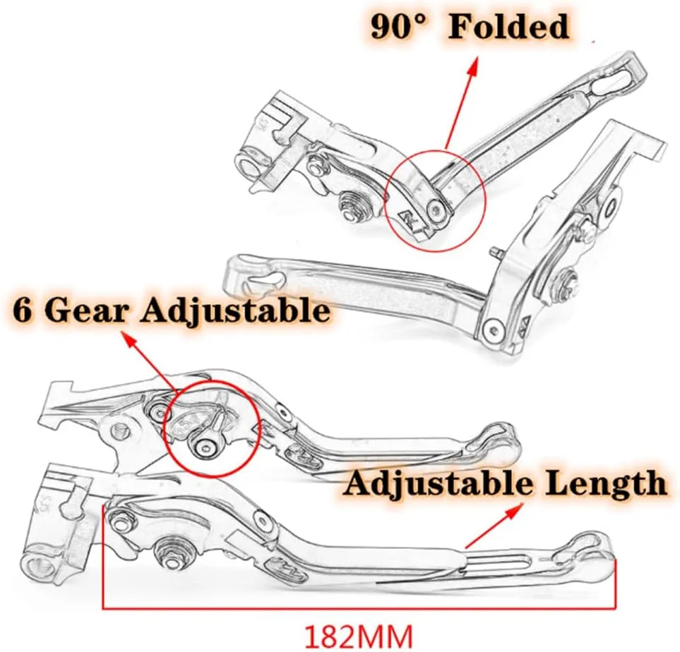 Retractable Foldable Brake Lever Clutch Lever for Triumph Speed Twin 900 Trident 660 Daytona 660 2021-2025, CNC Aluminum Alloy Made (Green)