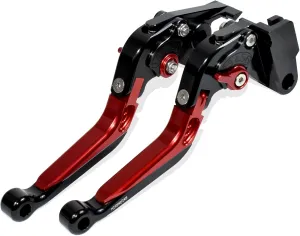 Retractable Foldable Brake Lever Clutch Lever for Triumph Speed Twin 900 Trident 660 Daytona 660 2021-2025, CNC Aluminum Alloy Made (Red)