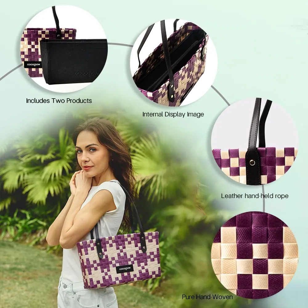Women's Woven BagPP eco-Friendly Bag,Trendy Travel BagHandbagTop-HandleShoulder Bags
