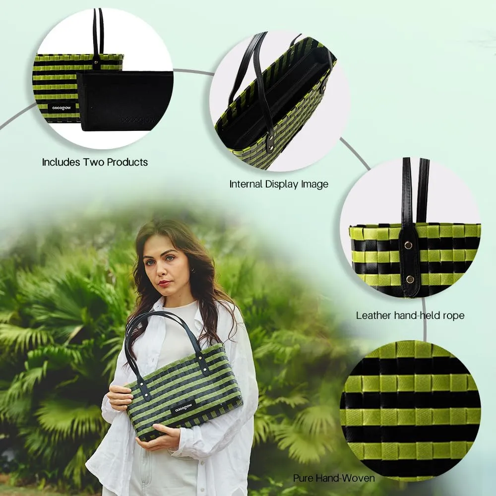 Women's Woven BagPP eco-Friendly Bag,Trendy Travel BagHandbagTop-HandleShoulder Bags