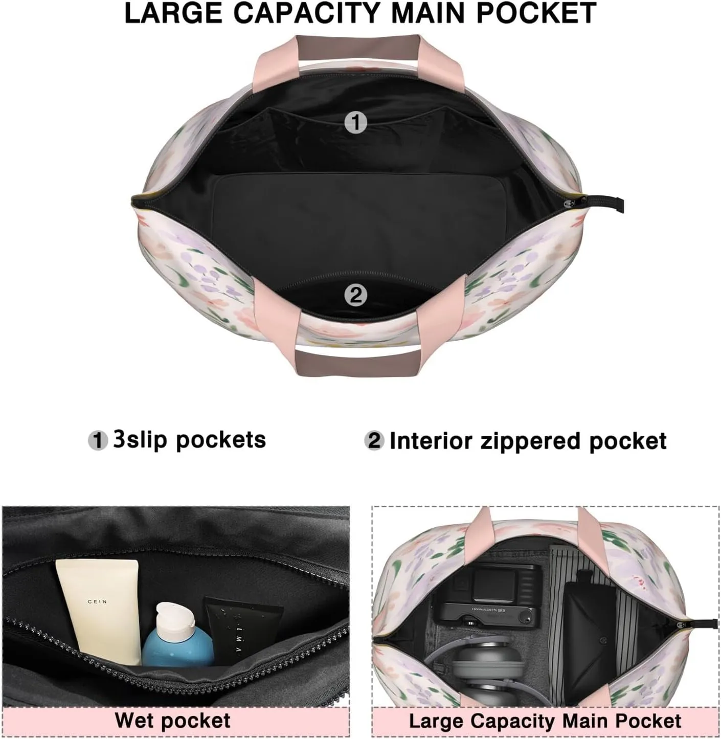 Women's X Large Weekender Travel Bag Beach Duffel Bag Mens Carry on Canvas Overnight Tote Mom hospital maternity bag