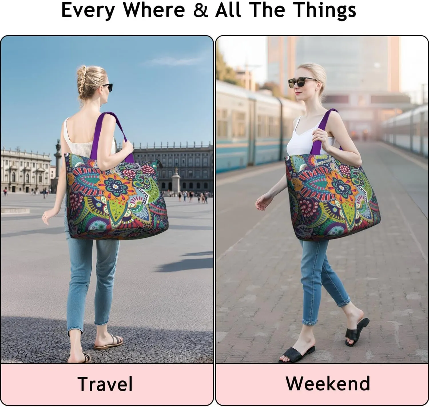 Women's X Large Weekender Travel Bag Beach Duffel Bag Mens Carry on Canvas Overnight Tote Mom hospital maternity bag