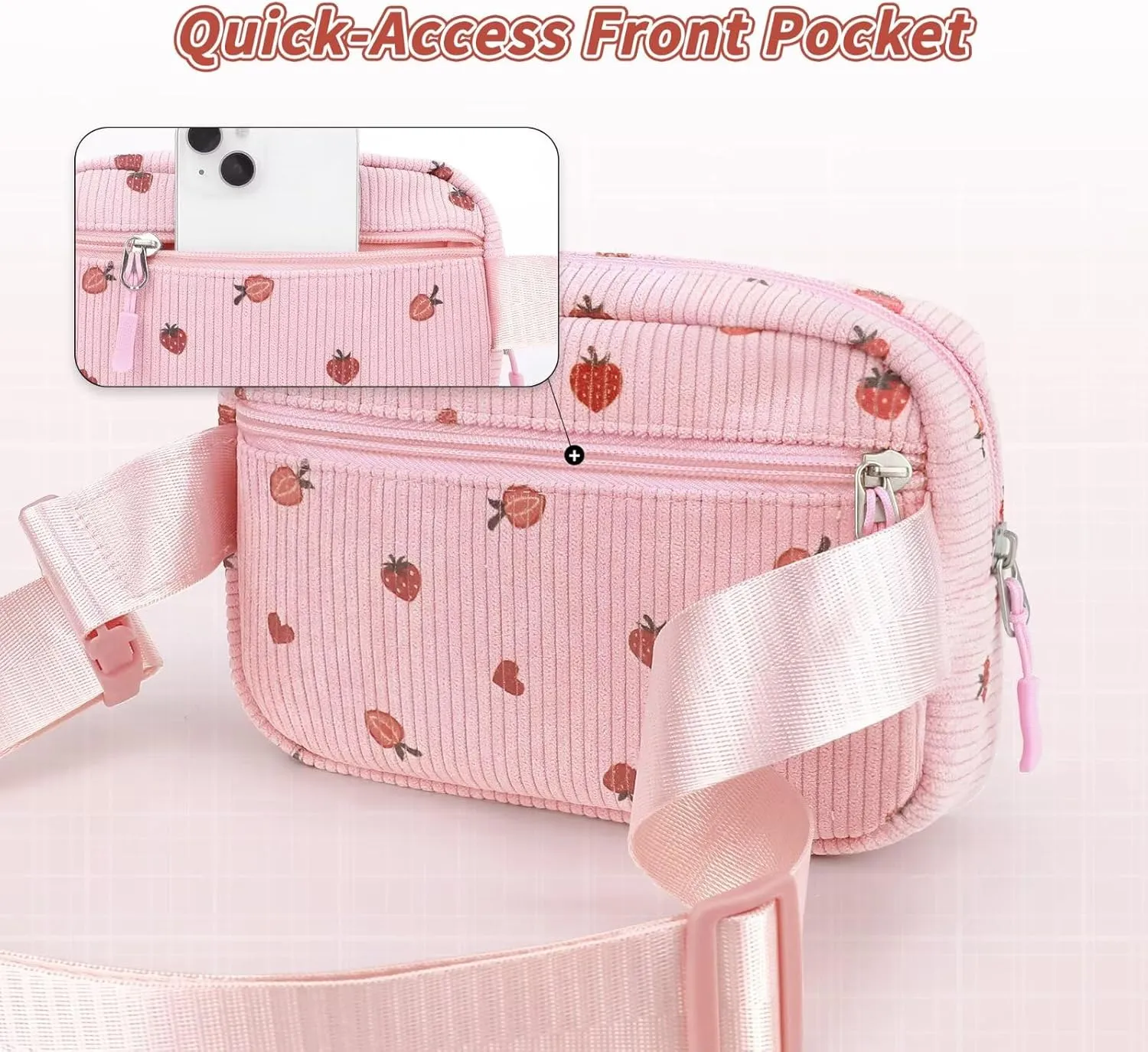 YOOLIFE Heart Fanny Pack for Girls - Purse for Teen Girls Kids Belt Bag Crossbody Bag Fashion Waist Pack, 4 5 6 7 8 9 10 11 12 Year Old Girl Gifts (Pink)